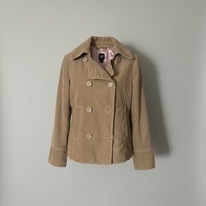 GAP Women's Corduroy Pea Coat in Tan